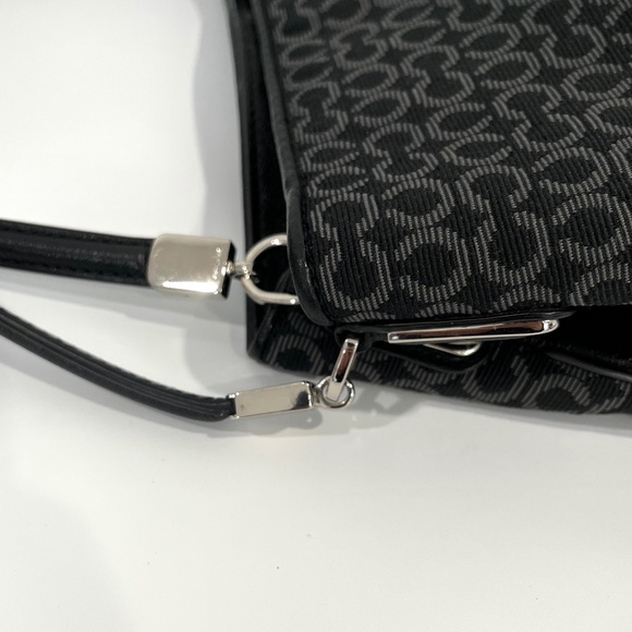 Coach Black Madison Op Art Needlepoint Phoebe Shoulder Bag Satchel - Picture 7 of 12